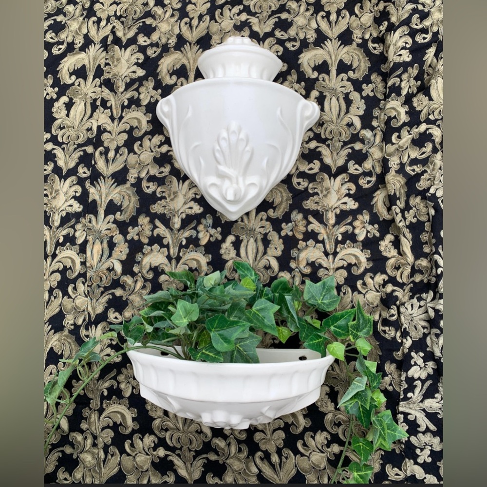 White Greco Roman “Fountain” and Ewer